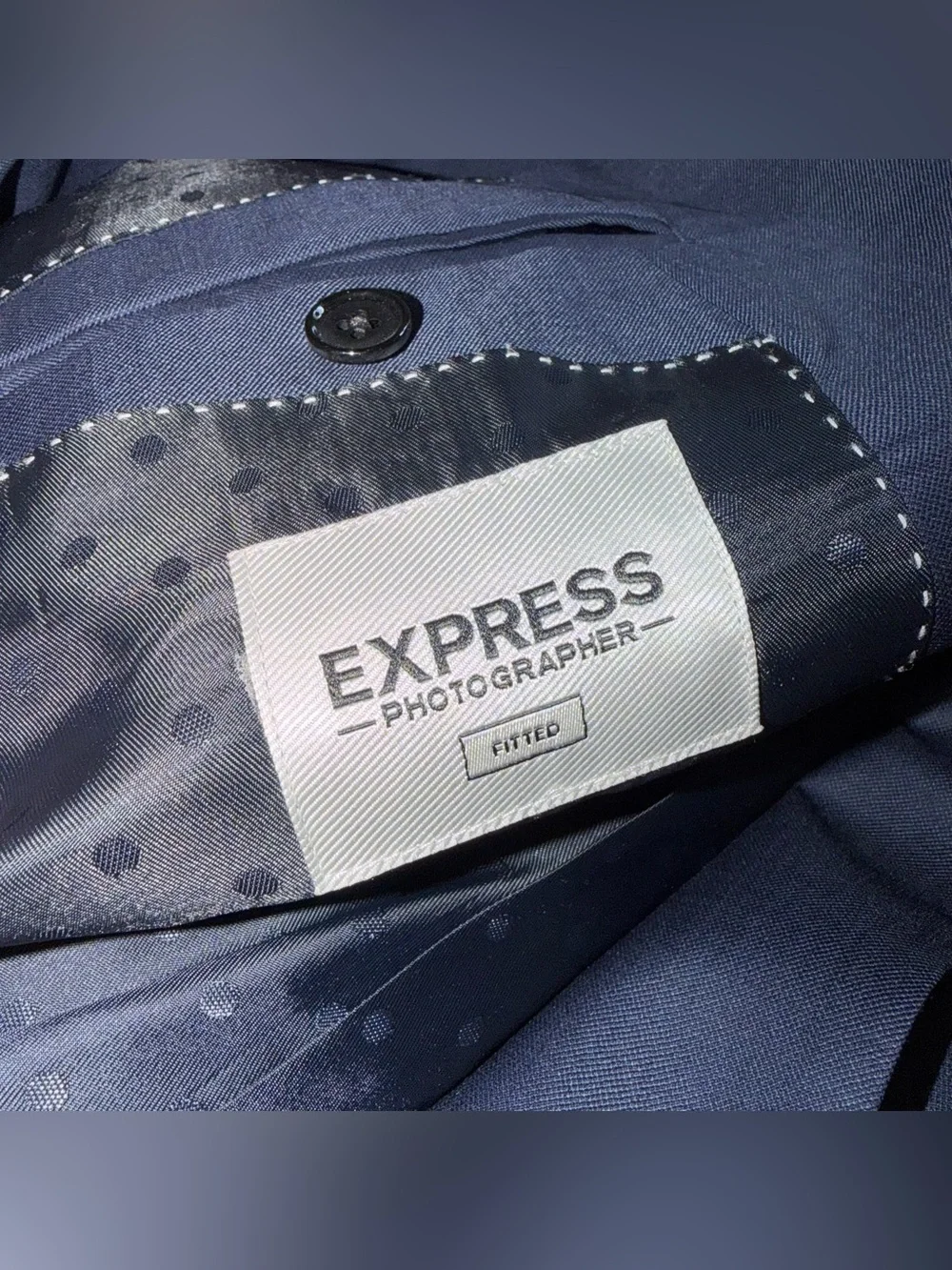 Express Men's Dark Navy Two-Button Blazer